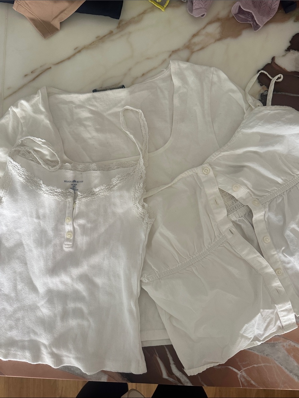 Brandy Melville Set of 3 White Tops